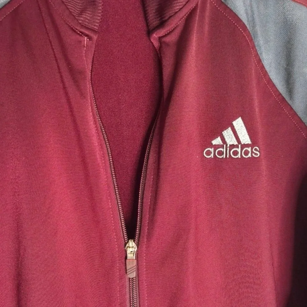 Adidas Men's Burgundy‎ and Gray Jacket
